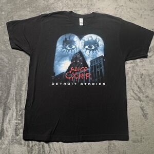 Alice Cooper Detroit Stories T Shirt XL Black Tagless Rock Band Grunge